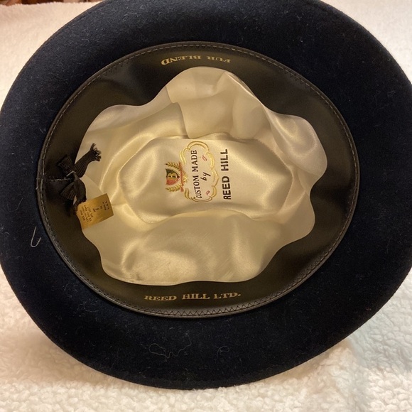 Custom Made by Reed Hill Navy Stingy Rim Fedora  Wool/Fur Blend Size 7 NWOT main image 14